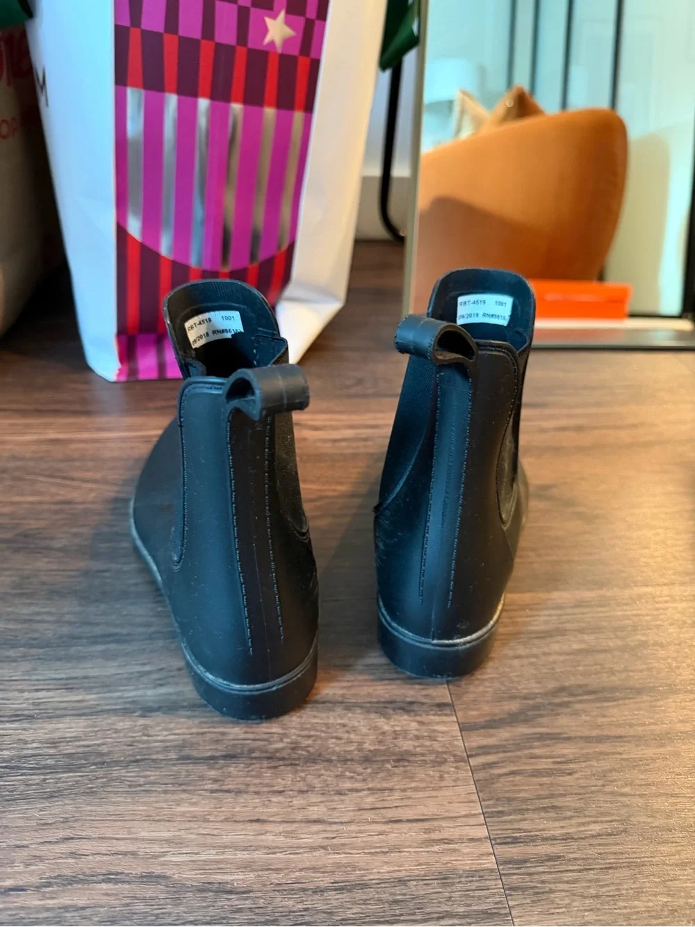 Black Chelsea Rain Ankle Boots